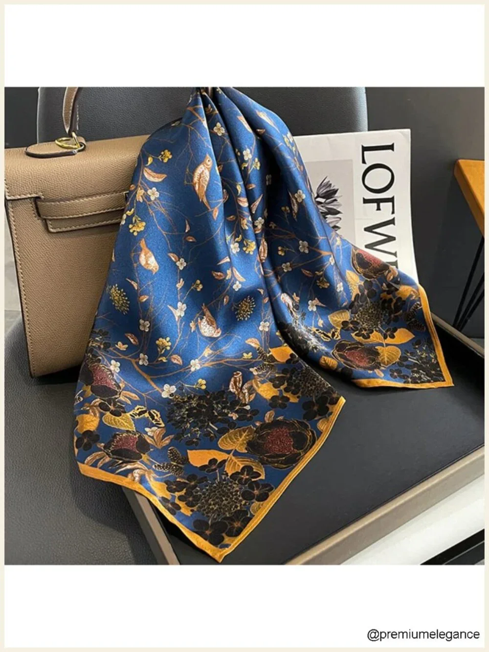 100% Mulberry Silk Square Scarf 25.6